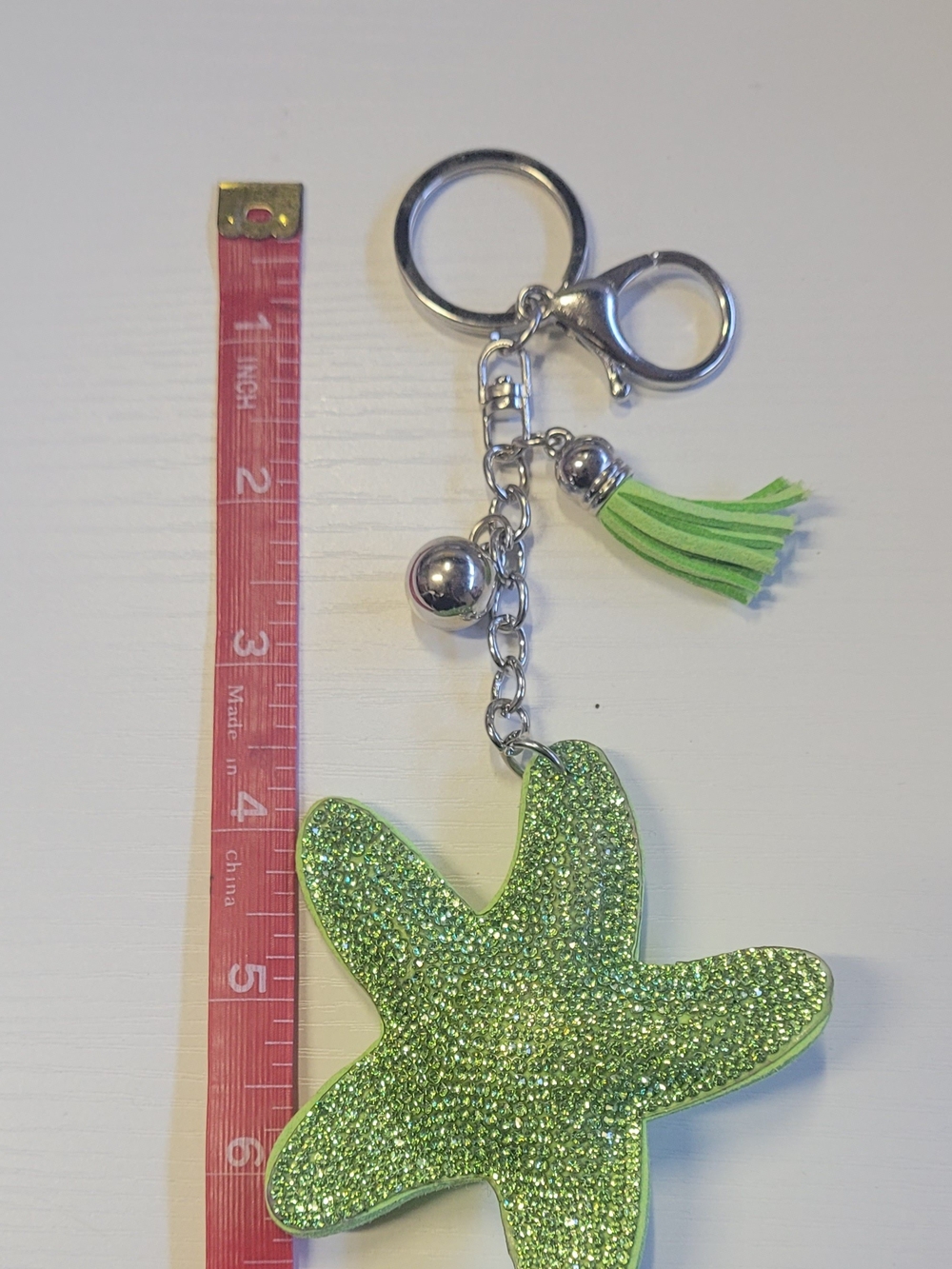Lime Starfish Tassel Keychain - Women Accessories